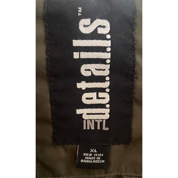 Intl d.e.t.a.i.l.s Womens XL Zip Front Jacket Dark Army Green Polyester - Picture 6 of 7